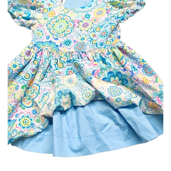 Kambri Parker Girl’s Size 4T Colorful Floral Dress Fully Lined Puff Sleeve - Picture 3 of 10